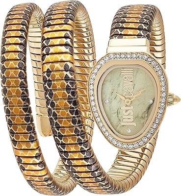 Montre à quartz serpenti reale pour femme, affichage analogique et bracelet en acier