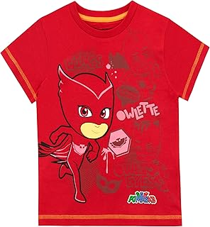 تي شيرت pj masks boys owlette, أحمر