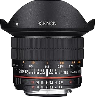 Objectif fisheye ultra large rokinon 12 mm f2.8 pour appareils photo
