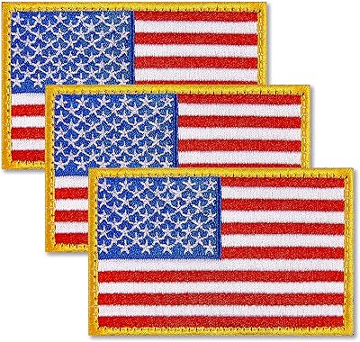 Zxvzyt 3 pièces patchs brodés drapeau américain avec logo militaire pour vêtements, chapeaux et sacs à dos. Diaytar : Votre destination shopping préférée au Sénégal