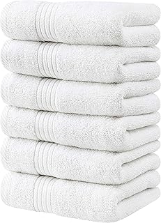 Serviettes à main en coton utopia, paquet de 6, 700 g/m2, blanc