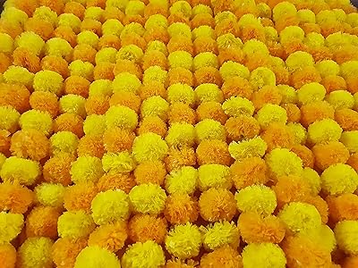 Lot de 5 guirlandes de velours artificiel jaune et orange de 6''