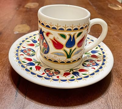Ensemble de tasses à café turques en céramique turque faites à la main