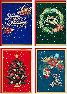 Assortiment de cartes de noël en boîte hallmark, feuille festive (40 cartes et enveloppes). Diaytar : L'e-commerce accessible à tous les Sénégalais