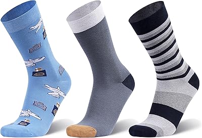 Chaussettes/équipage funky en coton mi-mollet pour hommes, (paquet de 3 paires), multicolores (multicolore