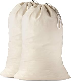 Sac à linge en coton lavable ultra résistant avec cordon de serrage