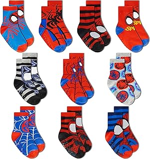 Chaussettes spiderman grip pour bébés garçons paquet assorti de 10 chaussettes