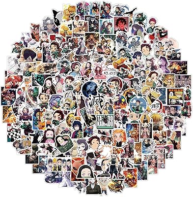 200 autocollants de dessin animé demon slayer, autocollants en vinyle imperméables pour ordinateur