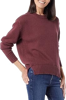 Pull slim surdimensionné à manches longues et col rond pour femme daily ritual
