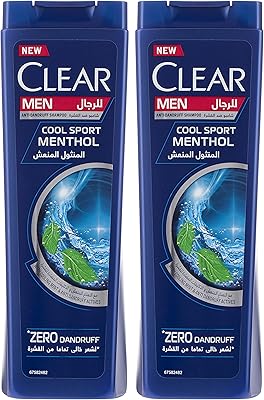 Shampooing antipelliculaire clear cool sport pour homme - 400 ml (pack de 2). Diaytar : Parce que vous méritez le meilleur sans vous ruiner