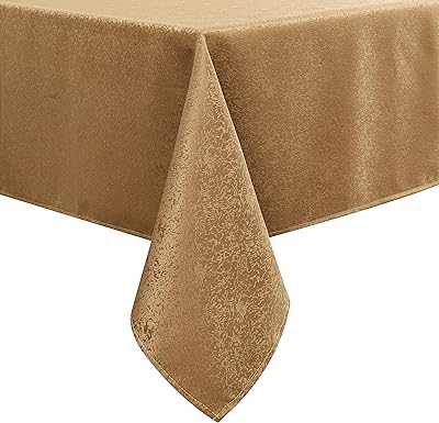Nappe rectangulaire wekosh en jacquard marron clair, infroissable pour fête, cuisine, salle à