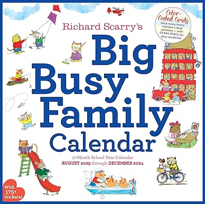 Calendrier mural 2024 de richard scarry big busy family : suivez les activités