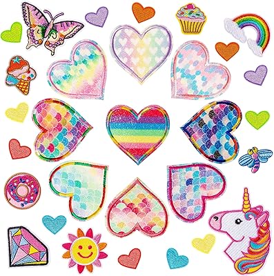 Patchs à repasser sur vêtements 30 pièces de patchs en tissu