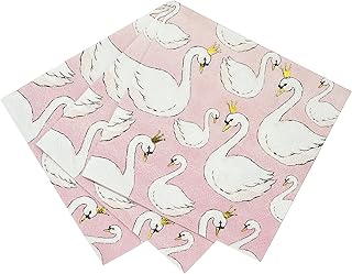 Serviettes à cocktail en papier we heart swan rose 25 cm
