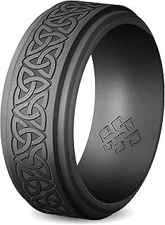 Bague en silicone pour hommes trinity - alliance en caoutchouc gravée de 9