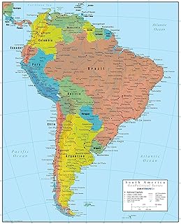 Carte murale swiftmaps de l'amérique du sud, édition géopolitique par sm sa sm