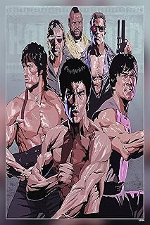 Affiche mojom meilleurs films pour hommes, oeuvre jackie chan bruce lee, finition mate