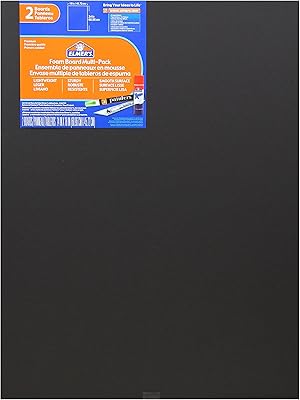 Panneau de mousse almer's multi-pack 18 x 24" 3 16" d'épaisseur noir