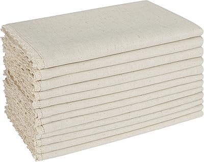 Serviettes en coton et lin naturel lfh home 18 "x18 " avec dentelle
