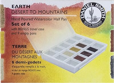 Peinture à l'aquarelle faite la main par daniel smith demi-casserole ensemble de sol