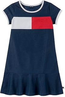 Robe à manches courtes avec logo tommy hilfiger pour fille