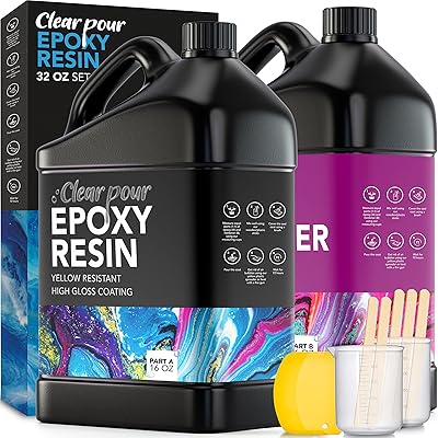 Kit de résine époxy clear burr 32 oz transparente résine artistique pour l'artisanat