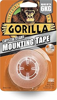 Ruban de montage double face transparent très résistant gorilla glu, 25,4 mm x