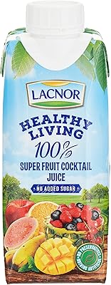 Lacnor healthy living jus 100% super fruits sans sucre ajouté 250 ml paquet