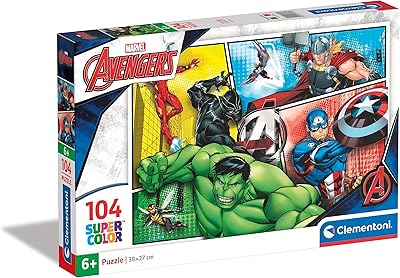Clementoni avengers puzzle 104 pièces, multicolore, 27284, 6800000285