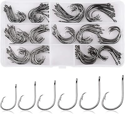 Ensemble d'hameçons de pêche en eau salée, hameçons circulaires en forme de poulpe