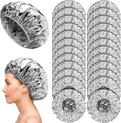 24 pièces bonnet de douche en aluminium pour cheveux élastique pour coloration