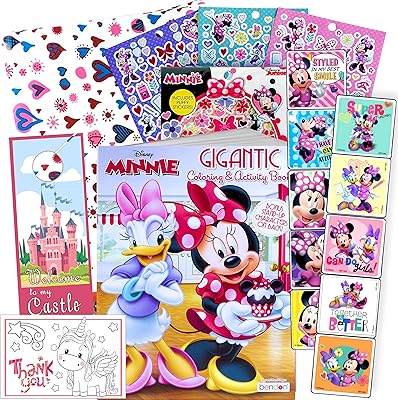 Coffret cadeau livre de coloriage et autocollants disney minnie mouse