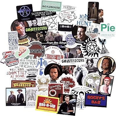 Autocollants en vinyle supernatural winchester brothers conquest journals, lot de 60 autocollants uniques