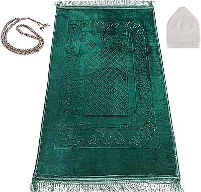 Tapis de prière islamique trolly premium grand épais et matelassé au design