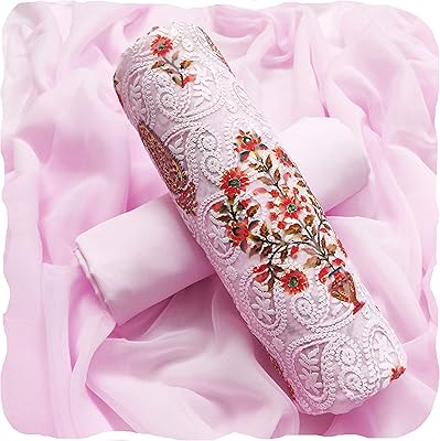 Aahira tailleur pantalon non cousu en georgette pour femme en redingote, travail chikankari imprimé numériquement (taille libre, pari), taille unique. Diaytar Sénégal : Le choix, la qualité, l'économie réunis