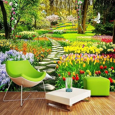 Papier peint 3d jardin parc petite rue fleur paysage papier peint chambre salon