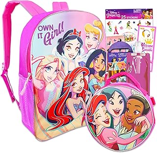 Sac à dos disney princess 6 pièces avec sac à dos de 16"