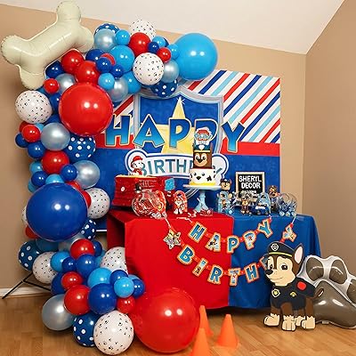 100 pièces faciles à assembler kit arche et guirlande de ballons paw patrol