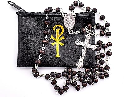Elysian gift shop chapelet catholique en perles de 6 mm avec étui