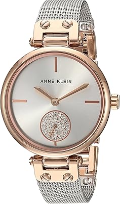 Montre pour femme avec bracelet en maille incrusté de cristaux de luxe d'anne