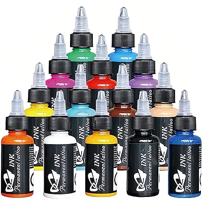 Ensemble d'encres de tatouage baodoli 14 couleurs - pigment de tatouage permanent 3d