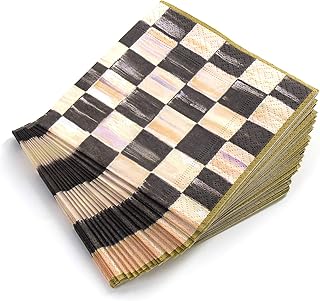 Serviettes de cocktail en papier noir et doré mckenzie's courtly chic (20 pièces)