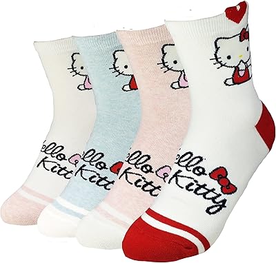 Ensemble de chaussettes en mélange de coton hello kitty pour femme, taille unique
