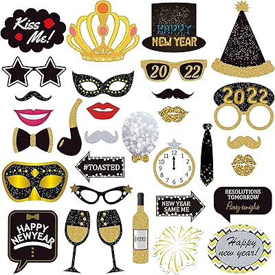 Accessoires du nouvel an pour photos paquet de 32 |