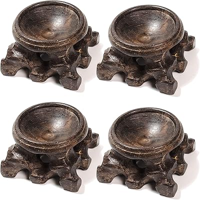 Support de boule de cristal en bois, boule de quartz, orbe aérien, support
