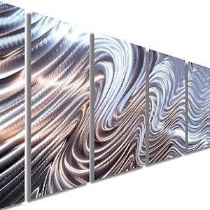 Grande sculpture murale en métal argenté - décoration murale abstraite à plusieurs panneaux par john allen. Diaytar Sénégal : Diversité produits, unité de prix bas