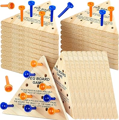 Jeu de chevilles triangulaires en bois 24 pièces, jeux de société triangulaires