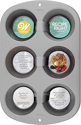 Moule wilton recipe-rite à 6 cavités pour grands muffins et cupcakes, multicolore, 6