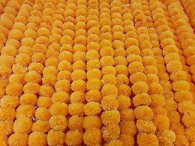 Décoration artisanale 5 pièces kit de guirlandes de soucis artificiels orange clair