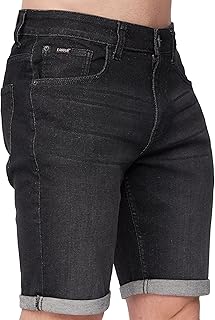 Short en denim stretch coupe slim kandor pour hommes, demi-pantalon à ourlet roulé